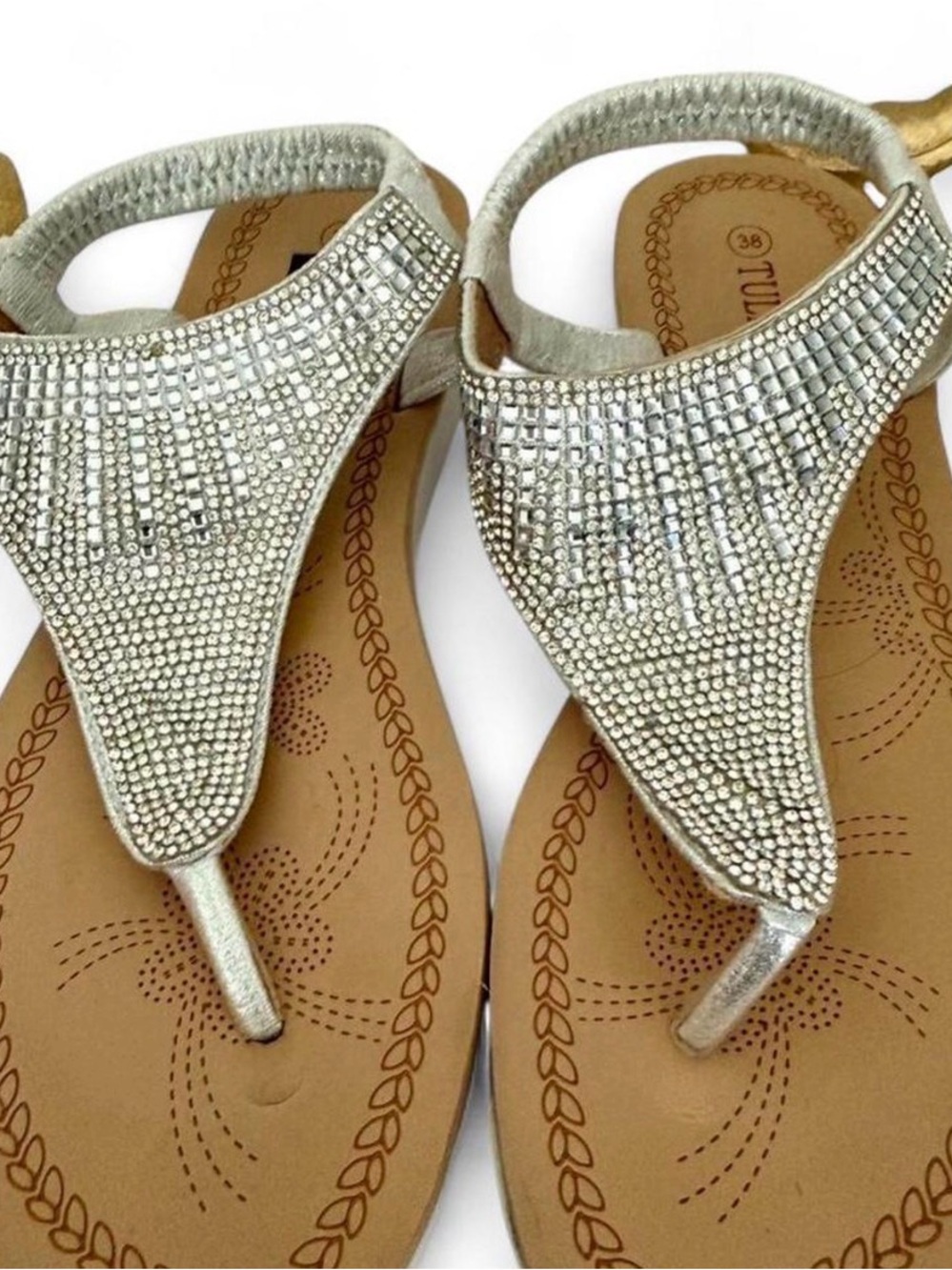 Elegant Silver Rhinestone Sandals